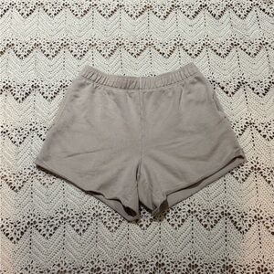 Aerie Women's Cream and Tan Sweat Shorts Size Small Thick Comfy Material